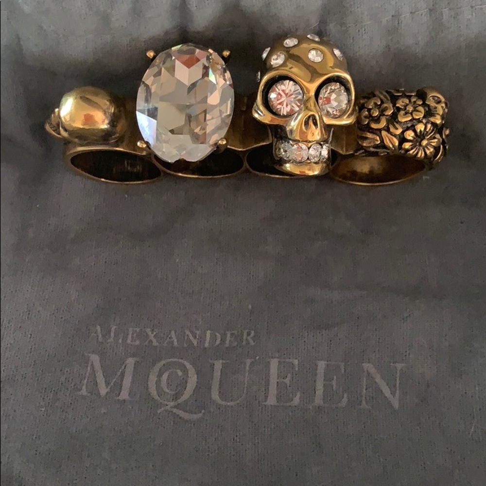 Alexander McQueen Brass Knuckle Skull Ring